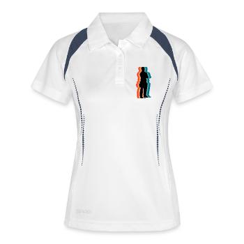Silhouette rétro Carpenter Vintage Woodwork - Polo respirant Femme - blanc/marine - Devant