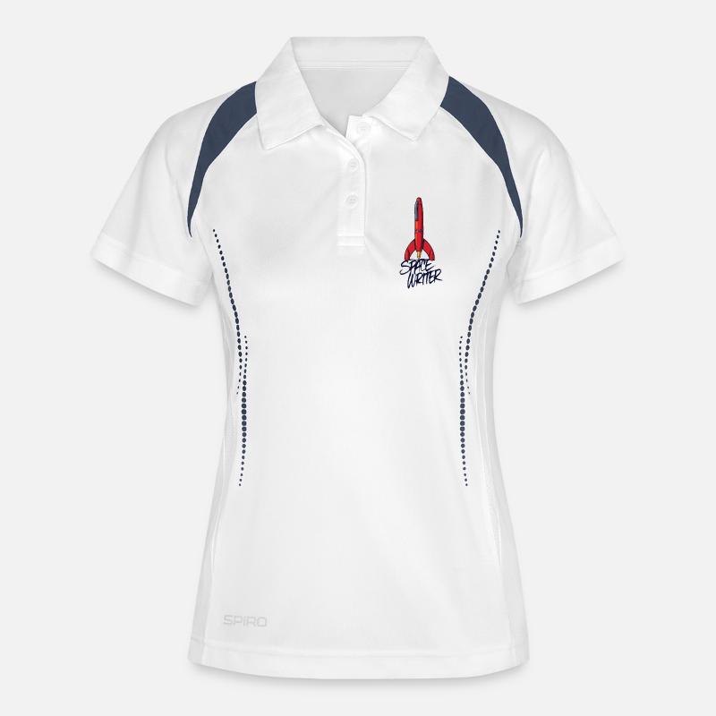 SPACE WRITER - let's talk - Women's Polo breathable - white/navy