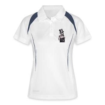 Fascinating woman with top hat in the - Women's Polo breathable - white/navy - Front