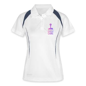 Easy Pixel Gradient Game - Frauen Polo atmungsaktiv - Weiß/Navy - Vorne