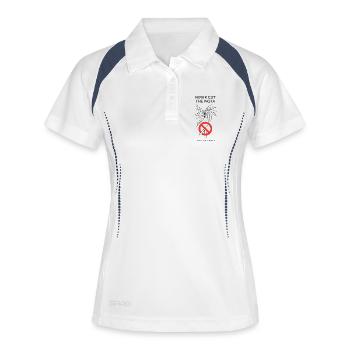 Ne coupez jamais de pâtes - Polo respirant Femme - blanc/marine - Devant
