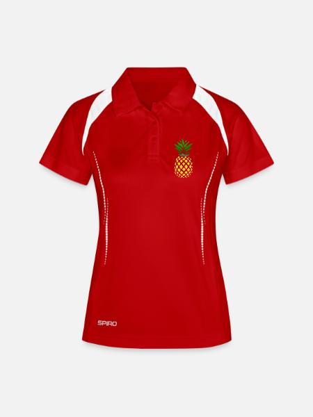 Pineapple tropical print - Women's Polo breathable - white/navy