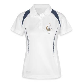 Microphone Crescent Moon vintage – Musique - Polo respirant Femme - blanc/marine - Devant