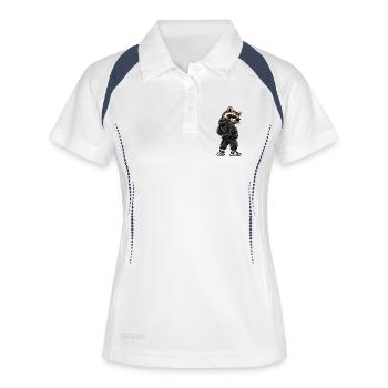 Raton laveur gangster cool en mode streetwear - Polo respirant Femme - blanc/marine - Devant