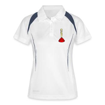 Pömpel - Frauen Polo atmungsaktiv - Weiß/Navy - Vorne