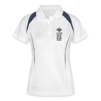 I like my men like my coffee hot, strong and Irish - Frauen Polo atmungsaktiv - Weiß/Navy - Vorne