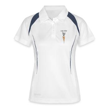 Karotter - Otter, Karotte - Frauen Polo atmungsaktiv - Weiß/Navy - Vorne