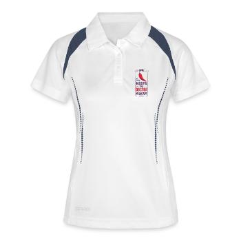 ONE CHILI a day keeps the doctor away - Frauen Polo atmungsaktiv - Weiß/Navy - Vorne