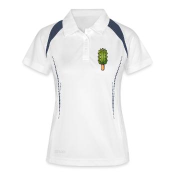 funny cactus ice cream motif in comic style is fun - Women's Polo breathable - white/navy - Front