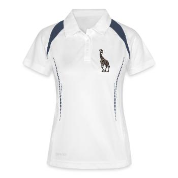 Giraffe - Frauen Polo atmungsaktiv - Weiß/Navy - Vorne