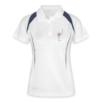 oiseau - Polo respirant Femme - blanc/marine - Devant