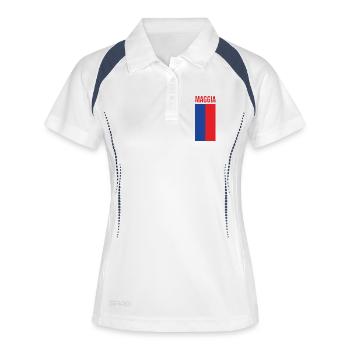 Maggia Tessin Souvenir - Frauen Polo atmungsaktiv - Weiß/Navy - Vorne