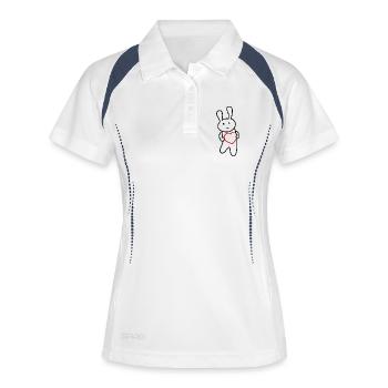 Lapin avec cœur : Amour et gentillesse - Polo respirant Femme - blanc/marine - Devant