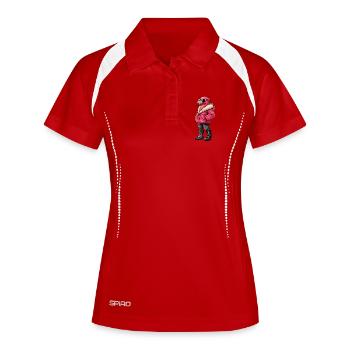 Flamingo Cool Winter - Frauen Polo atmungsaktiv - Weiß/Navy - Vorne