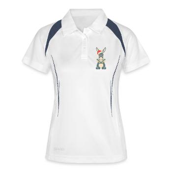 Âne Elfe Noël Drôle Mignon Mignon Cadeau - Polo respirant Femme - blanc/marine - Devant