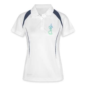 En résumé : Courir - Polo respirant Femme - blanc/marine - Devant