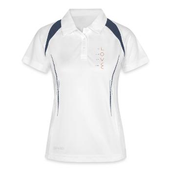 All you need is love - Frauen Polo atmungsaktiv - Weiß/Navy - Vorne