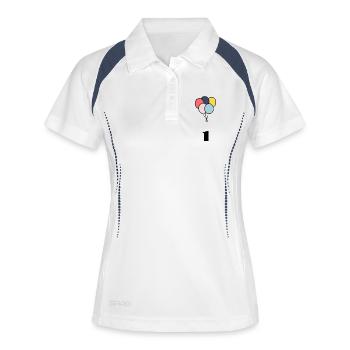 1. 1 AN. 1er ANNIVERSAIRE. ANNIVERSAIRE 1 AN - Polo respirant Femme - blanc/marine - Devant