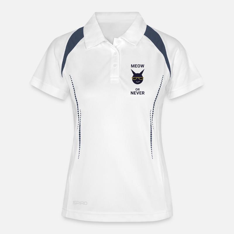 Meow or Never Sunglasses Cat - Women's Polo breathable - white/navy