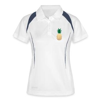 Pineapple decoration Gołd deluxe summer exotic sweet party - Women's Polo breathable - white/navy - Front