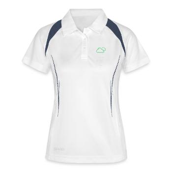 Code de pluie nuageuse - Polo respirant Femme - blanc/marine - Devant