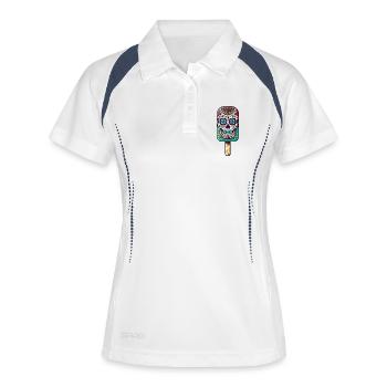 drôle de crâne motif de glace - Día de Muertos - Polo respirant Femme - blanc/marine - Devant