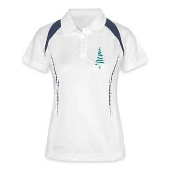 WEIHNACHTEN. FROHE WEIHNACHTEN. FROHE WEIHNACHTEN. WEIHNACHTSMANN - Frauen Polo atmungsaktiv - Weiß/Navy - Vorne