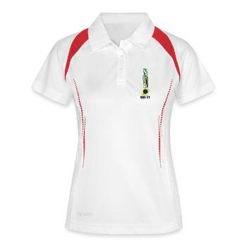 Allons-y ! Motivation ! Fais-le! Allez! - Polo respirant Femme - blanc/marine - Devant