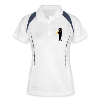 Elegant cat in a suit with a flower - Women's Polo breathable - white/navy - Front