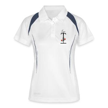 Cœur d’amour pour le cyclisme - Polo respirant Femme - blanc/marine - Devant
