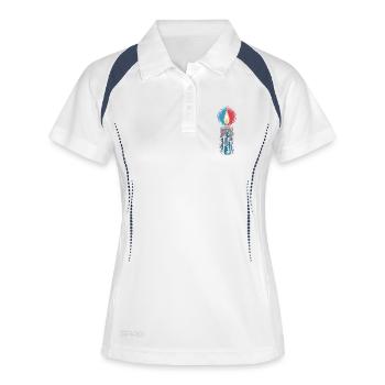 Faith Light Candle Retro Spirit Design - Polo respirant Femme - blanc/marine - Devant