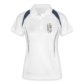 Vintage Bouquet Yellow Blue - Women's Polo breathable - white/navy - Front