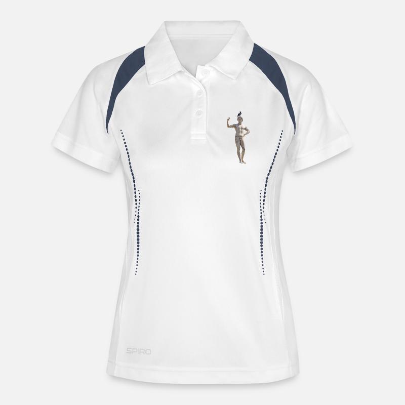 Roman statue with dove on its head - Women's Polo breathable - white/navy