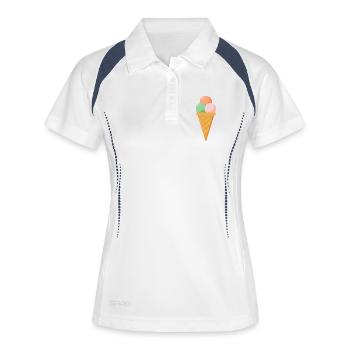 Crème - Polo respirant Femme - blanc/marine - Devant