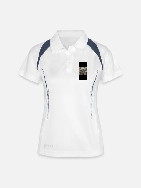 Large - Women's Polo breathable - white/navy