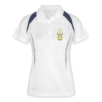 Taureau Femme – Cadeau Astrologie - Polo respirant Femme - blanc/marine - Devant