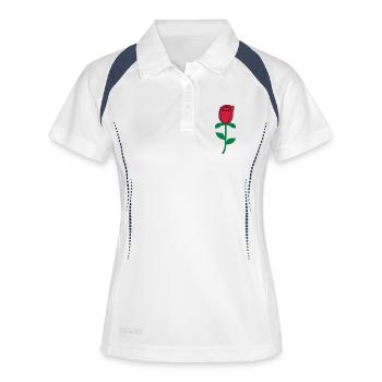 Róże - Frauen Polo atmungsaktiv - Weiß/Navy - Vorne