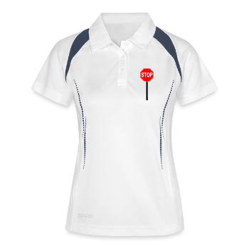 Stop Bouclier - Polo respirant Femme - blanc/marine - Devant