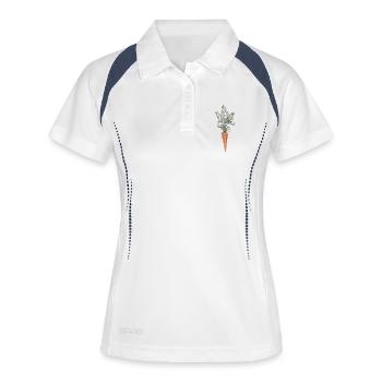 außergewöhnliche Karotte in Vintage Farben - Frauen Polo atmungsaktiv - Weiß/Navy - Vorne