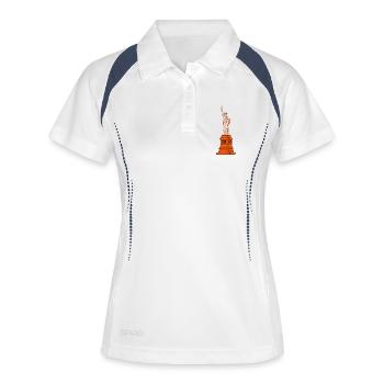 Kleiden Sie sich in den Charme von Paris, den Eiffelturm - Frauen Polo atmungsaktiv - Weiß/Navy - Vorne