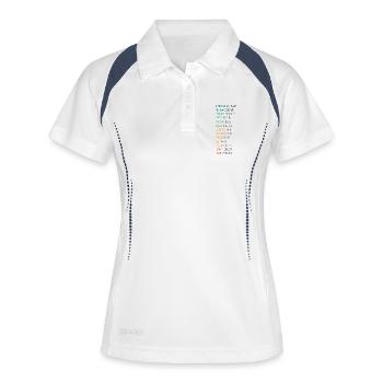 THINK POSITIVE - Polo respirant Femme - blanc/marine - Devant