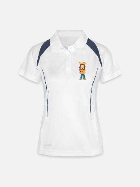 Cheerful Orange Juice Girlfriend - Women's Polo breathable - white/navy