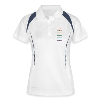 Arc-en-ciel L’amour est l’amour - Polo respirant Femme - blanc/marine - Devant