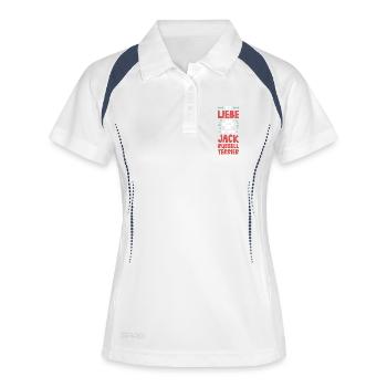 Liebe Jack Russell Terrier - Frauen Polo atmungsaktiv - Weiß/Navy - Vorne
