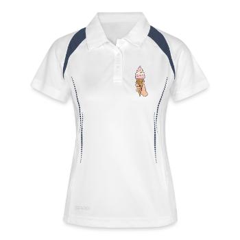 Italienisches Eis halten - Frauen Polo atmungsaktiv - Weiß/Navy - Vorne