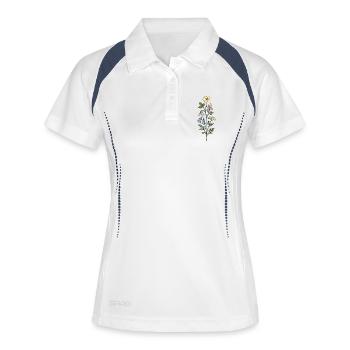Vintage Botanical Flower Illustration - Women's Polo breathable - white/navy - Front