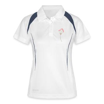 Fleur - Polo respirant Femme - blanc/marine - Devant