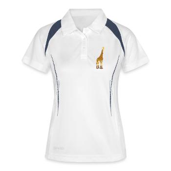 Girafe avec une déclaration de botte - Polo respirant Femme - blanc/marine - Devant