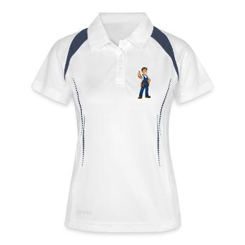 Artisan en combinaison bleue - Polo respirant Femme - blanc/marine - Devant