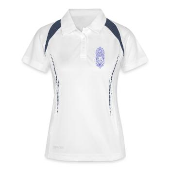 Méditation de spiritualité Fleur de lotus sacrée - Polo respirant Femme - blanc/marine - Devant